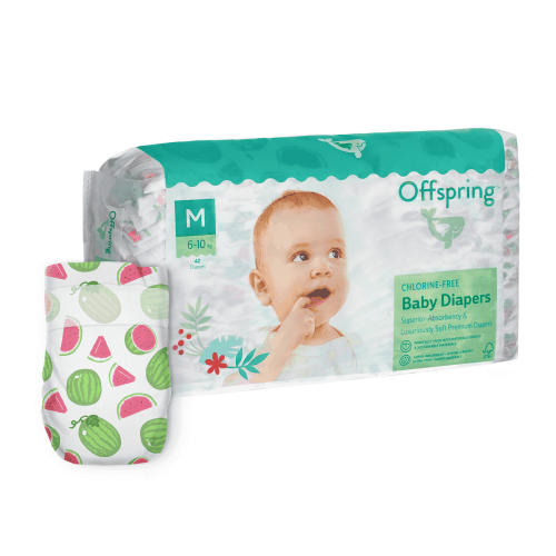 Offspring Подгузники, M 6-10 кг. 42 штуки / расцветка Арбузы