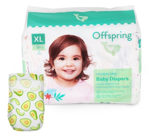 Offspring Подгузники, размер XL (12+ кг), 30 штук / расцветка Авокадо