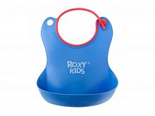 Roxy Kids Нагрудник  мягкий с кармашком и застежкой синий					