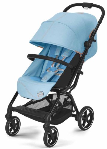 Cybex Прогулочная коляска Eezy S+ 2 BLK с дождевиком и бампером / цвет Beach Blue