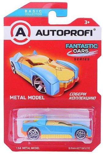 Autoprofi Машинка 1:64 Fantastic Cars / цвет голубой-желтый