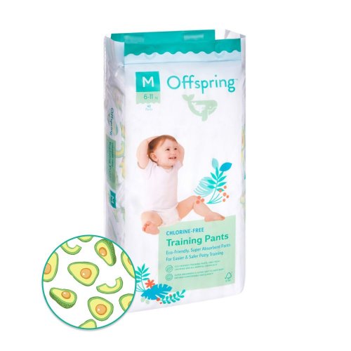 Offspring Трусики-подгузники, M 6-11 кг. 42 штуки / расцветка Авокадо